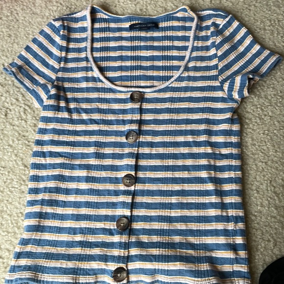 American Eagle Outfitters Tops - American Eagle Stripes/buttons short sleeve